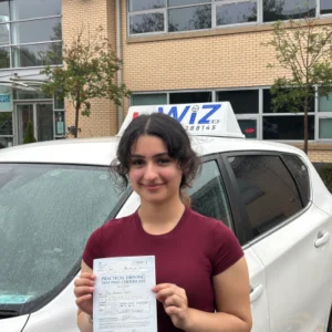 Student completes automatic driving lessons in Manchester and passes test with Wiz