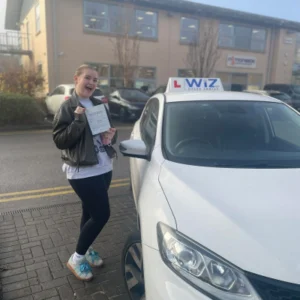 Manual driving lessons Manchester student passes DVSA test with Wiz Driving Schoo